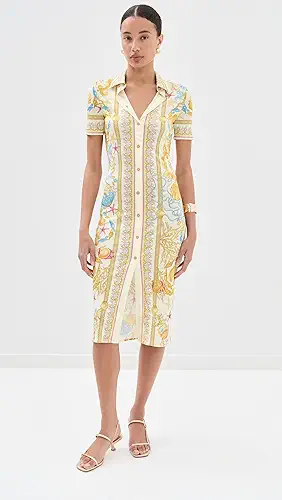 Versace Dress Underwater Barocco Foulard On Responsible Viscose Liquid Jersey Dress