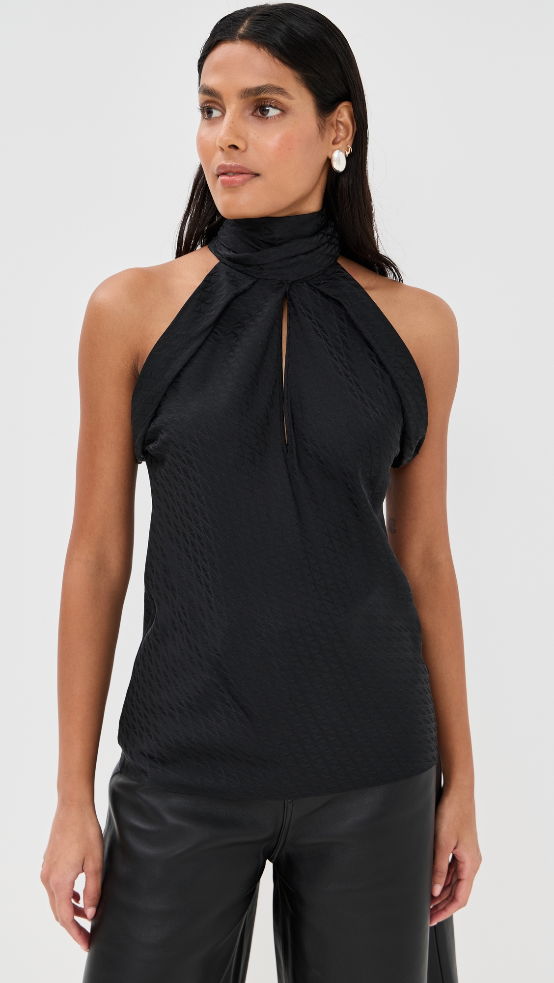 Versace Blouse V Monogram Jacquard Silk Satin