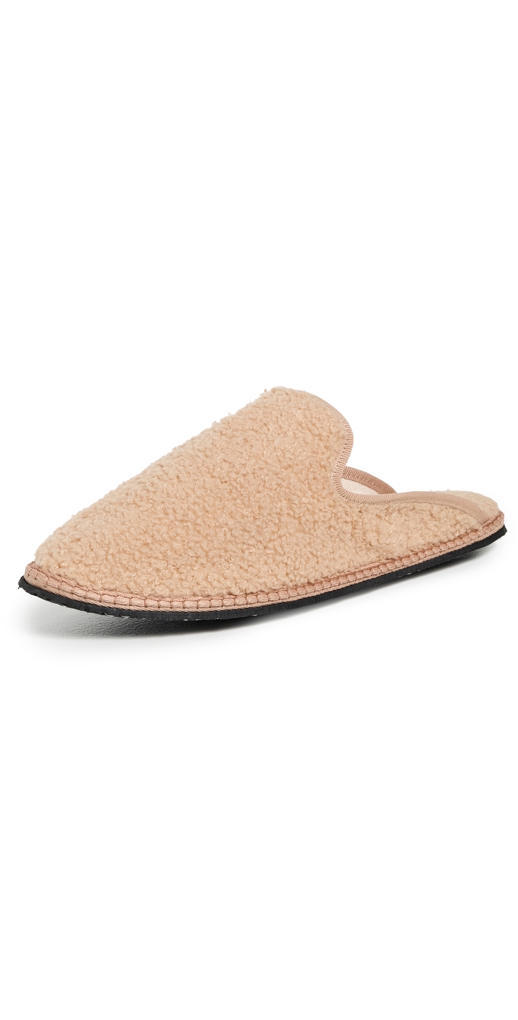 Vibi Venezia Sabot Boucle Slippers Beige In Pink