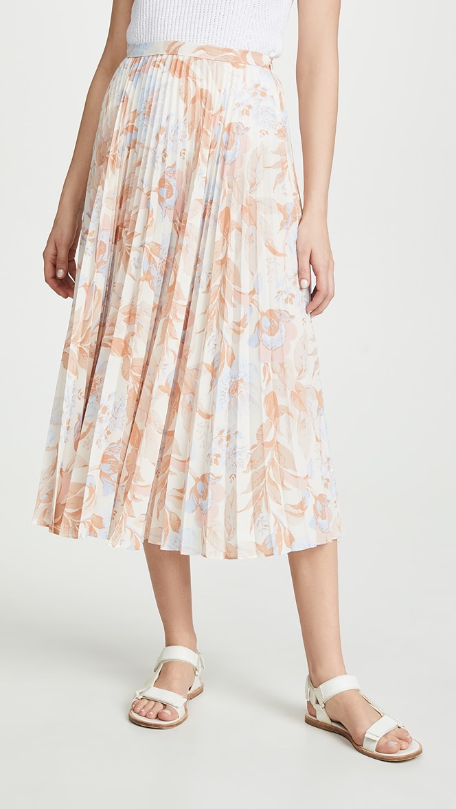Vince marine garden pleated skirt clearance