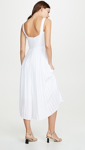 vince white pleated jumpsuit