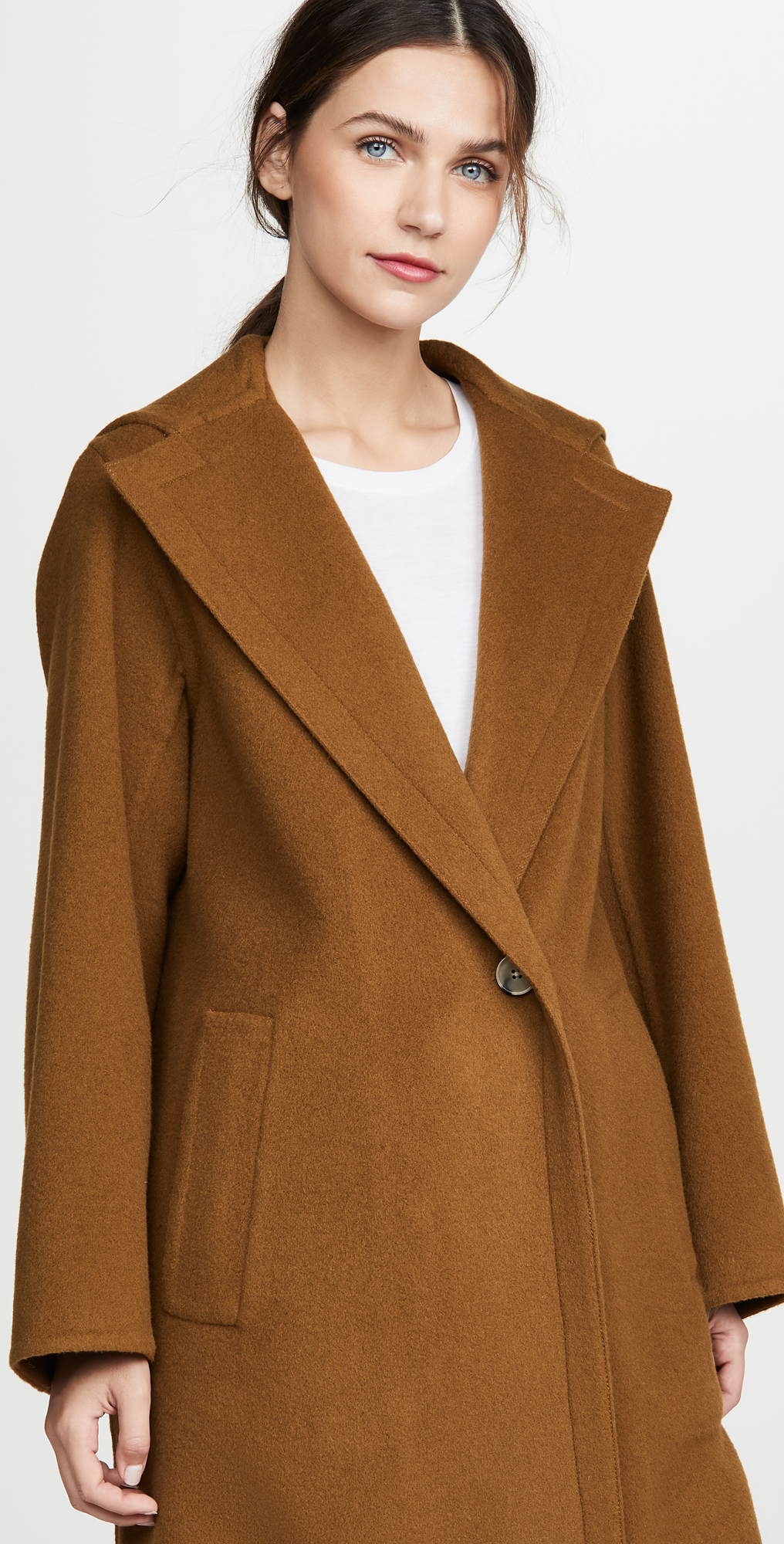 Vince wool blend hooded coat clearance