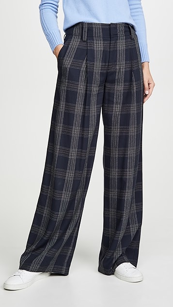 Vince Plaid Wide Leg Pants | SHOPBOP