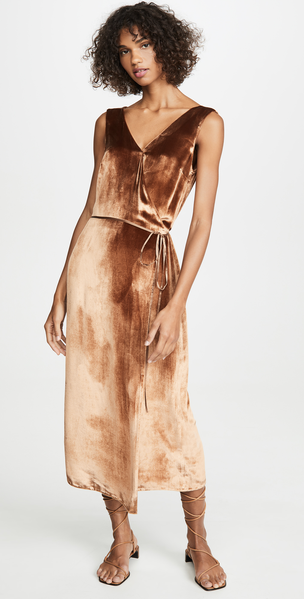 Vince long panne velvet wrap skirt Clearance