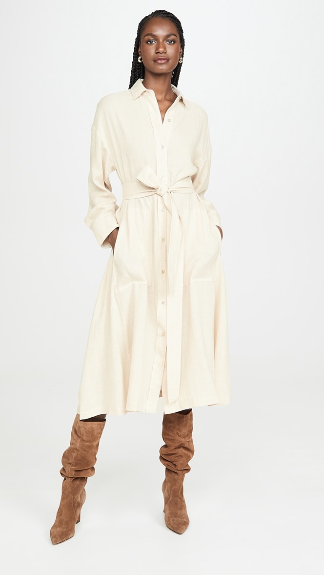 Vince belted shirt dress clearance