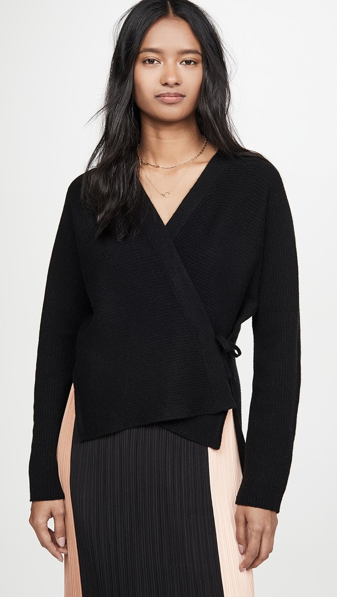 Vince wool cashmere wrap cardigan clearance