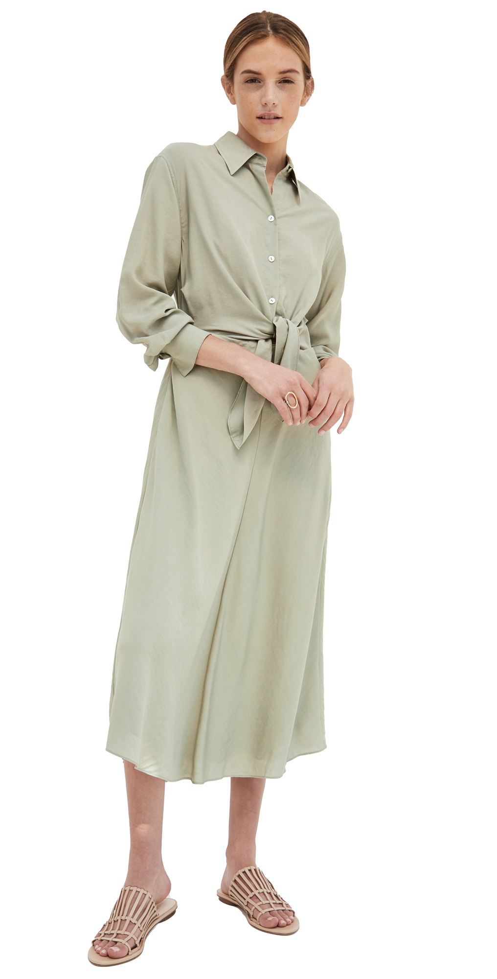 Vince tie front shirt dress clearance