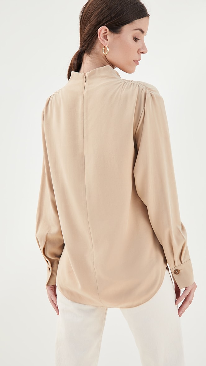 Vince cowl neck long sleeve blouse clearance