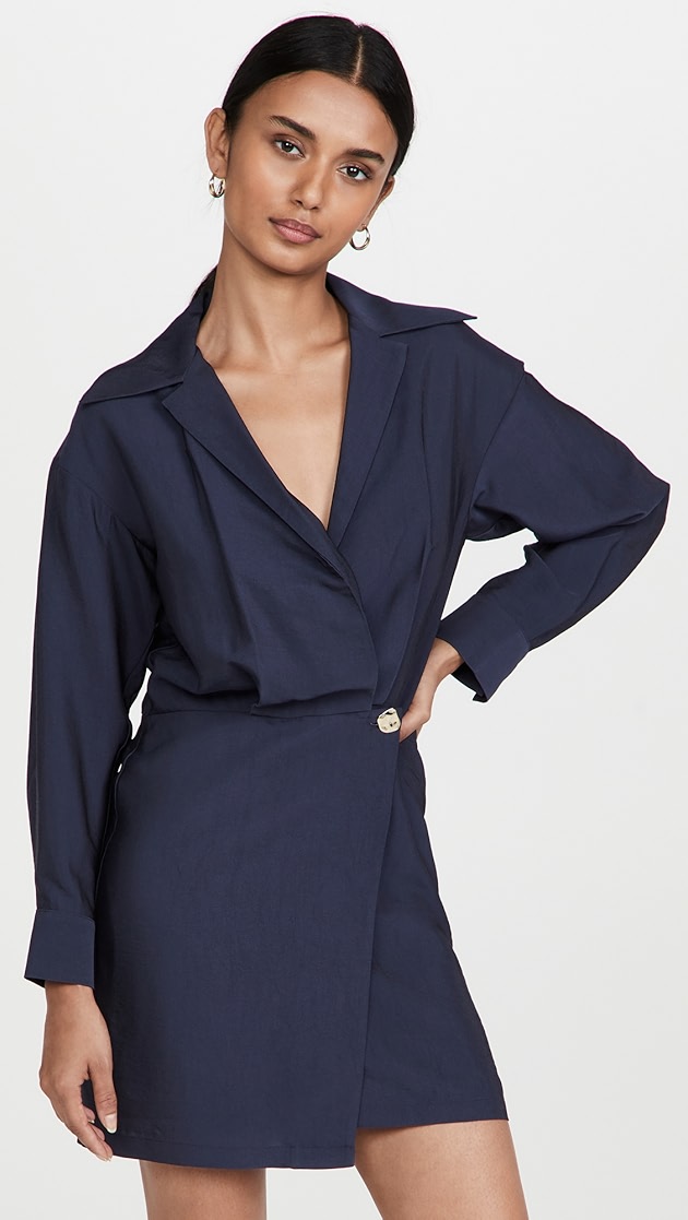 Vince Shaped Collar Wrap Dress | SHOPBOP