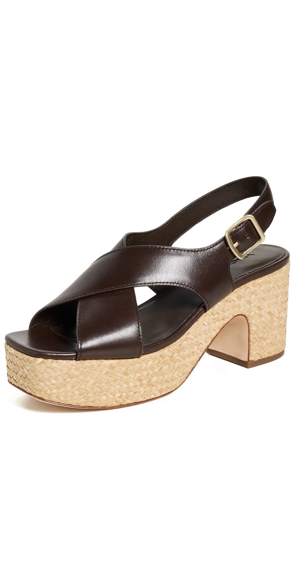 Vince Clementina Leather Crisscross Platform Sandals In Cacao Brown