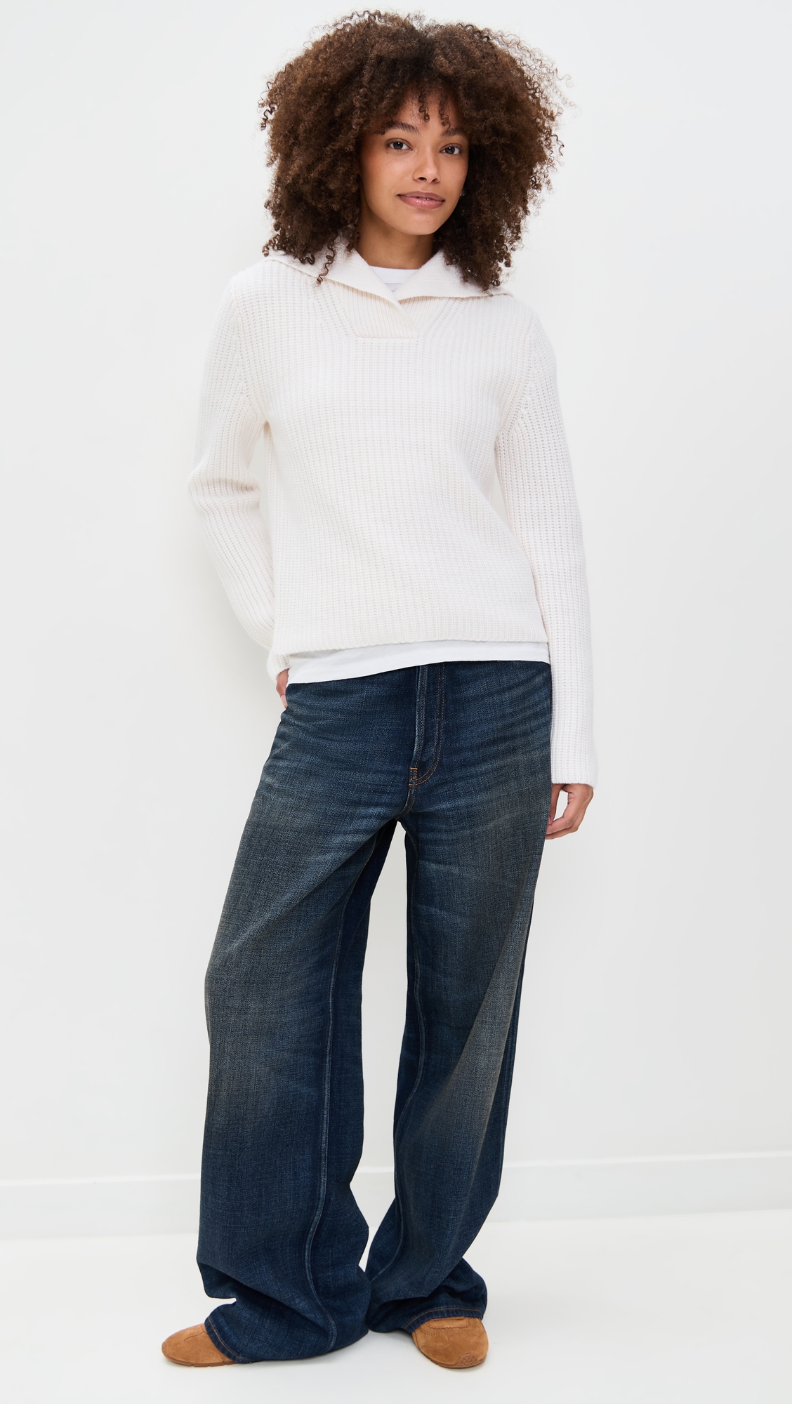 Vince Ribbed Sailor Collar Sweater thumbnail