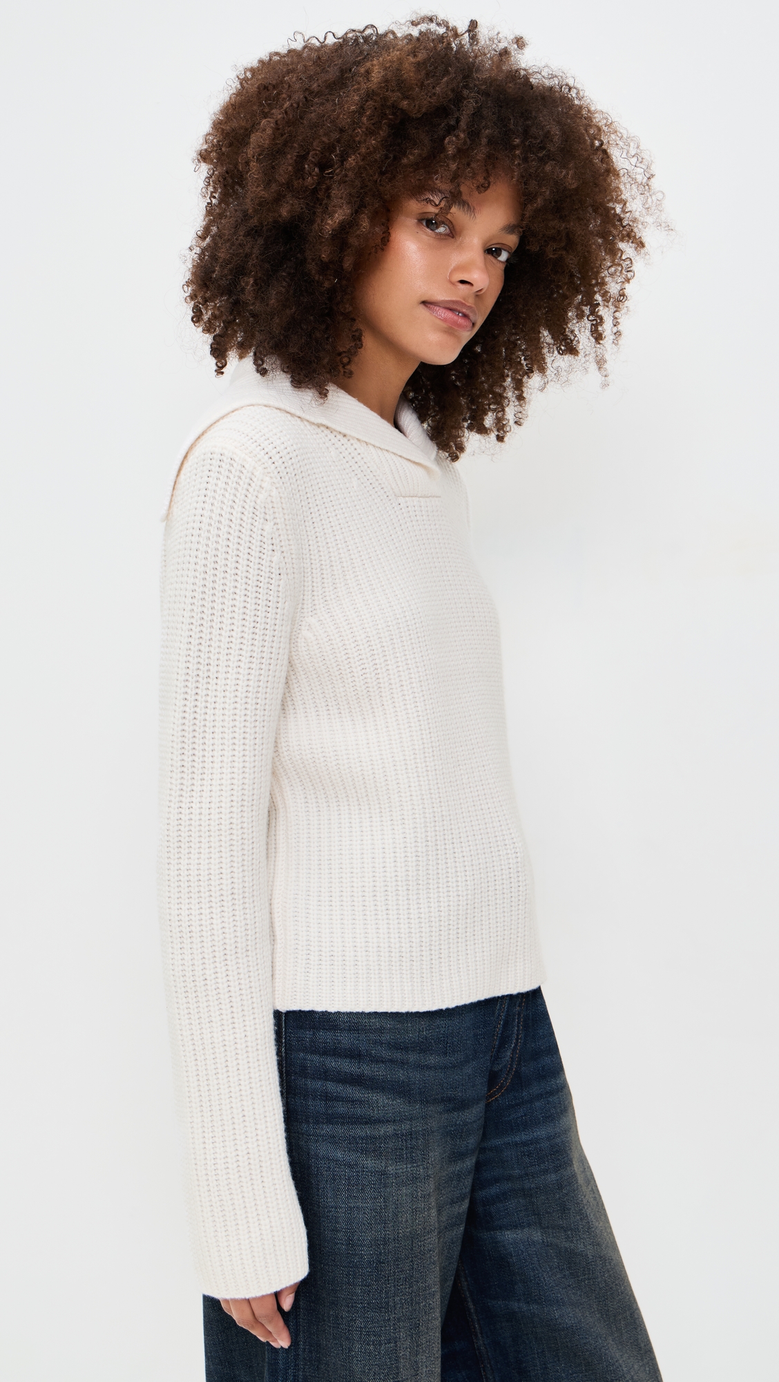 Vince Ribbed Sailor Collar Sweater thumbnail