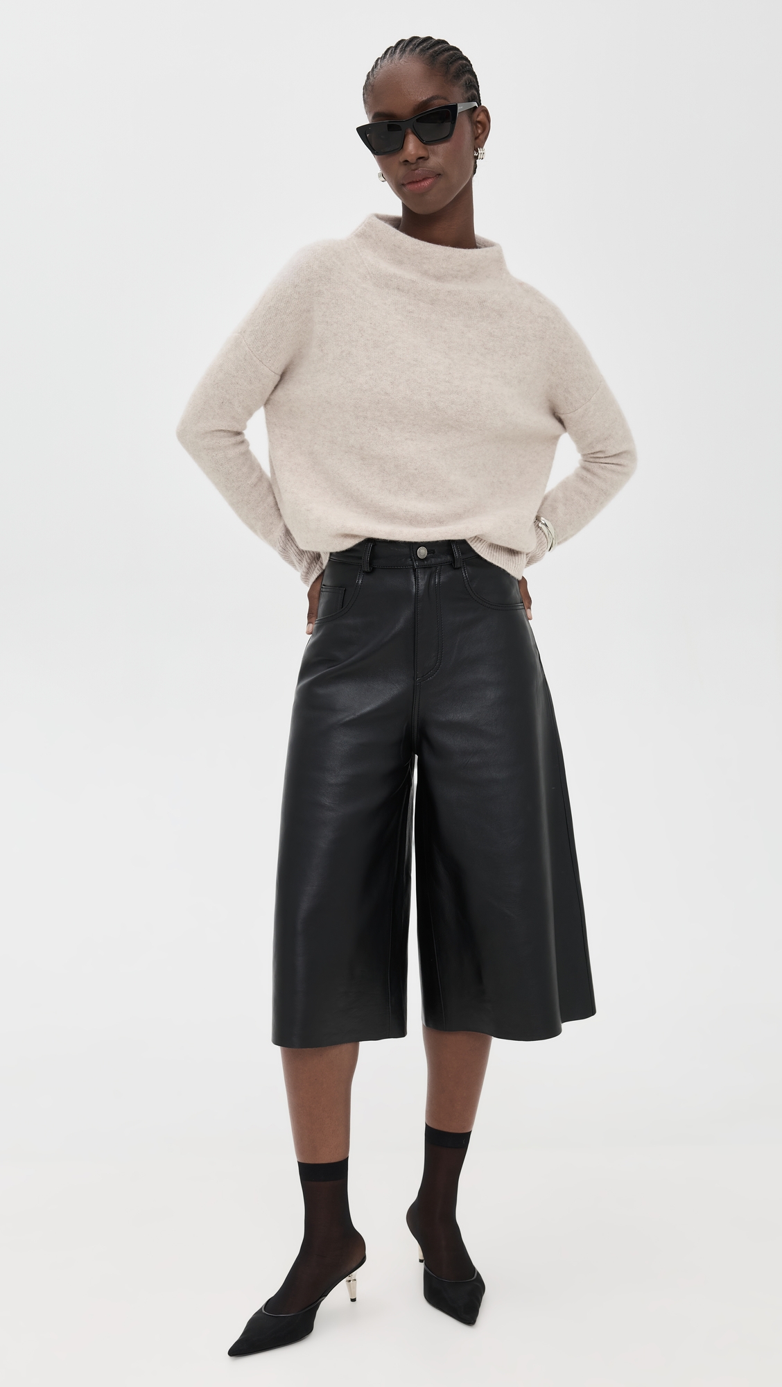 Vince Boiled Cashmere Funnel Neck Pullover thumbnail