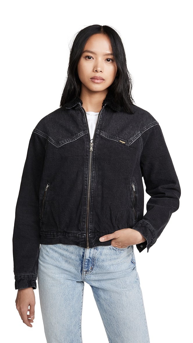 wrangler sherpa jacket black