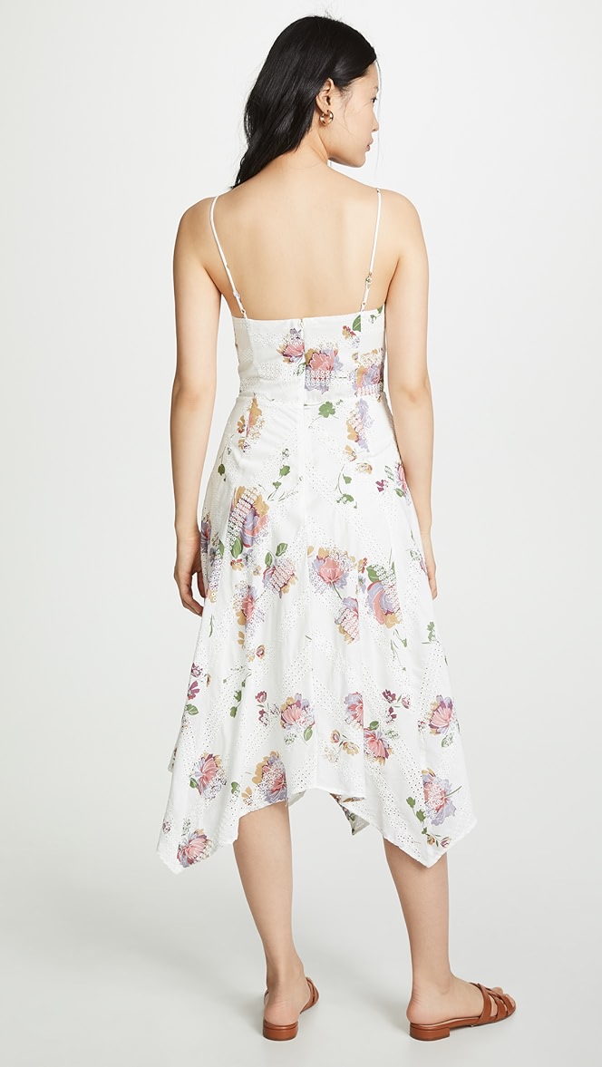 wayf hampshire handkerchief midi dress