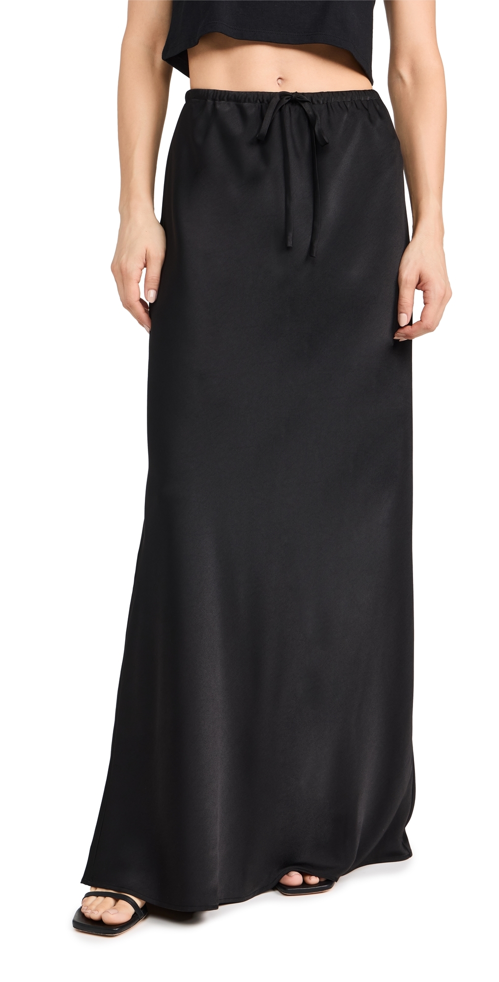 Wayf Rosalina Slip Skirt In Black