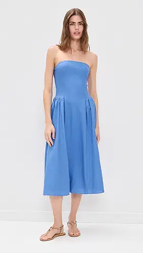 WAYF Giulia Strapless Midi Dress