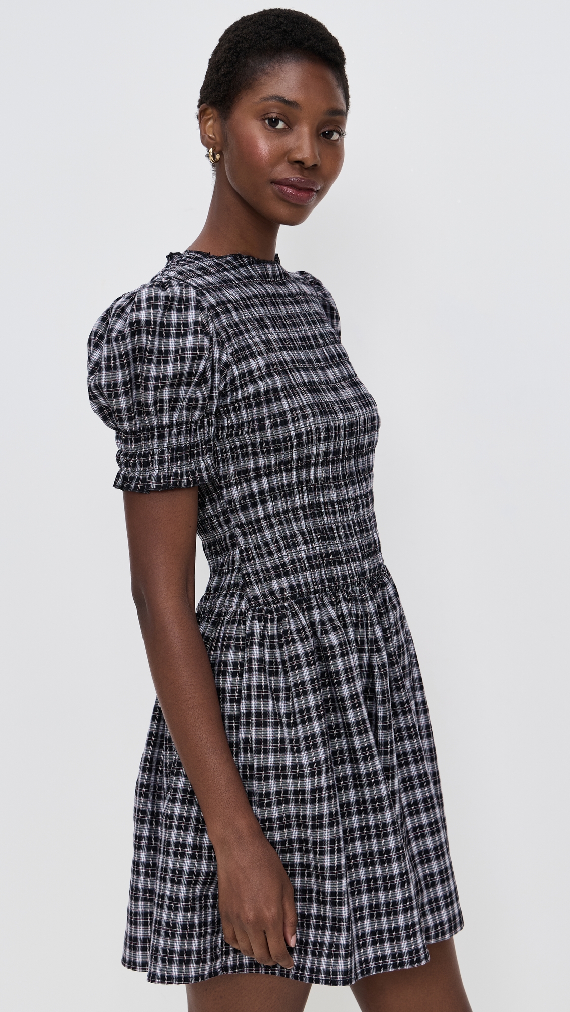 WAYF Eloise Smocked Short Sleeve Dress thumbnail