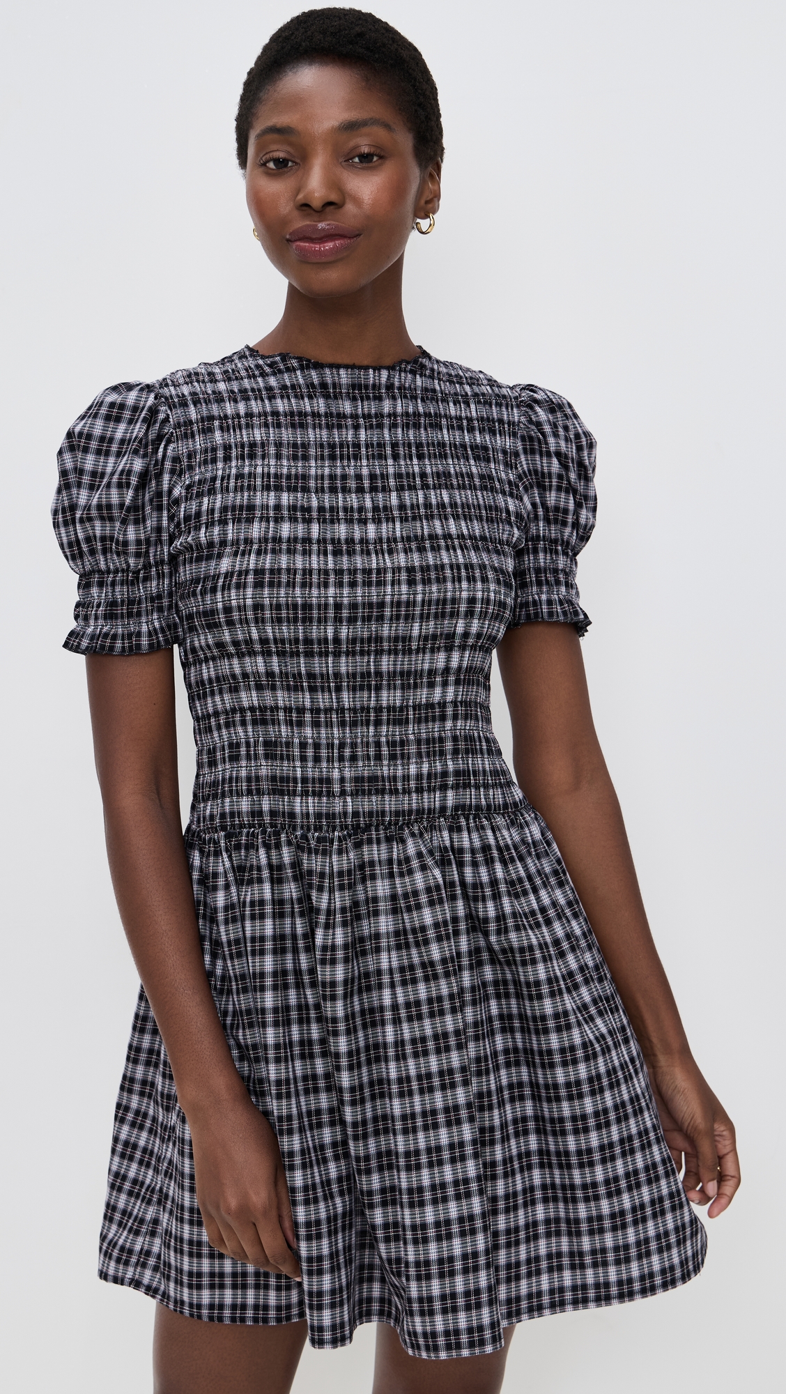 WAYF Eloise Smocked Short Sleeve Dress thumbnail