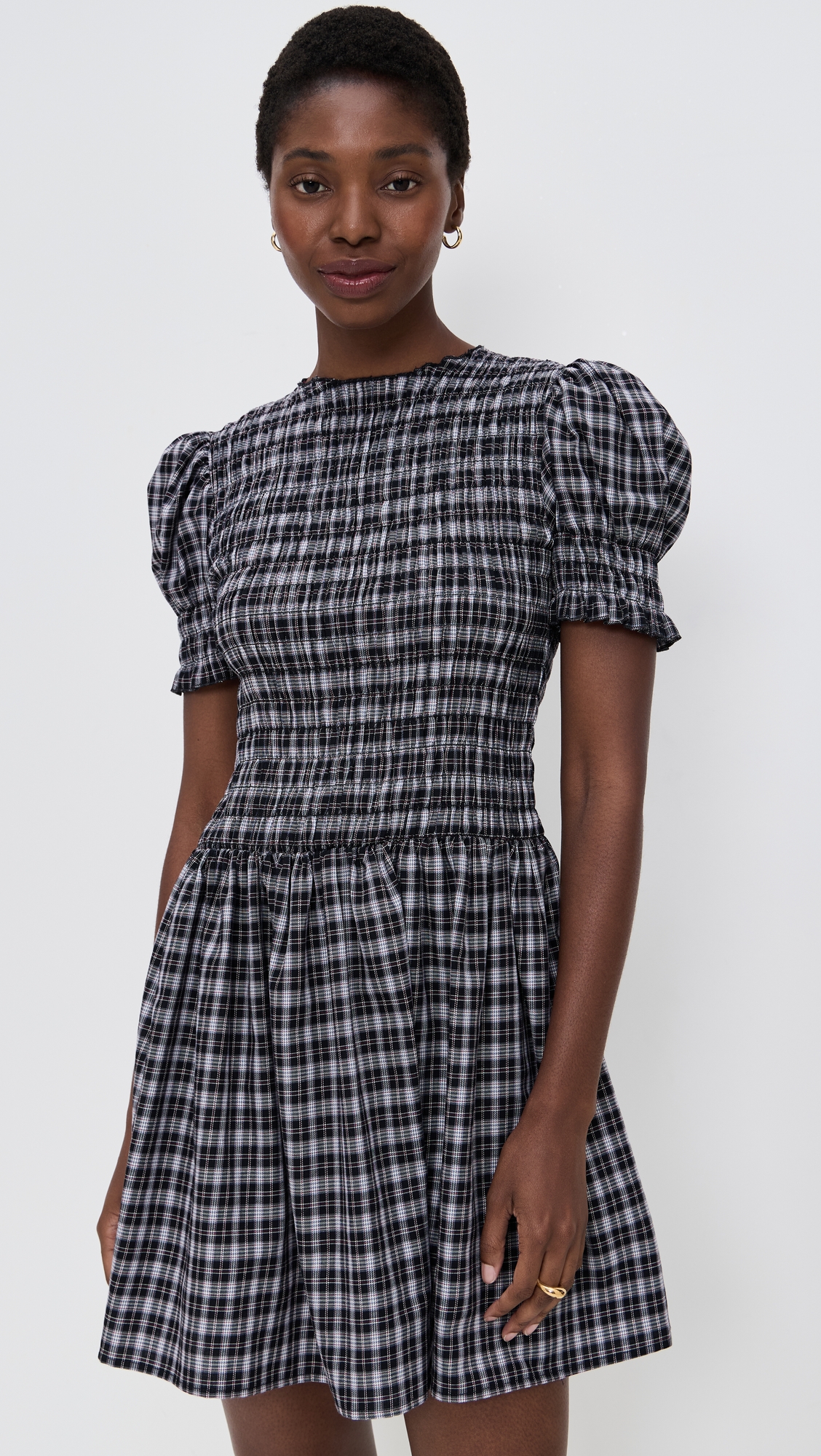 WAYF Eloise Smocked Short Sleeve Dress thumbnail
