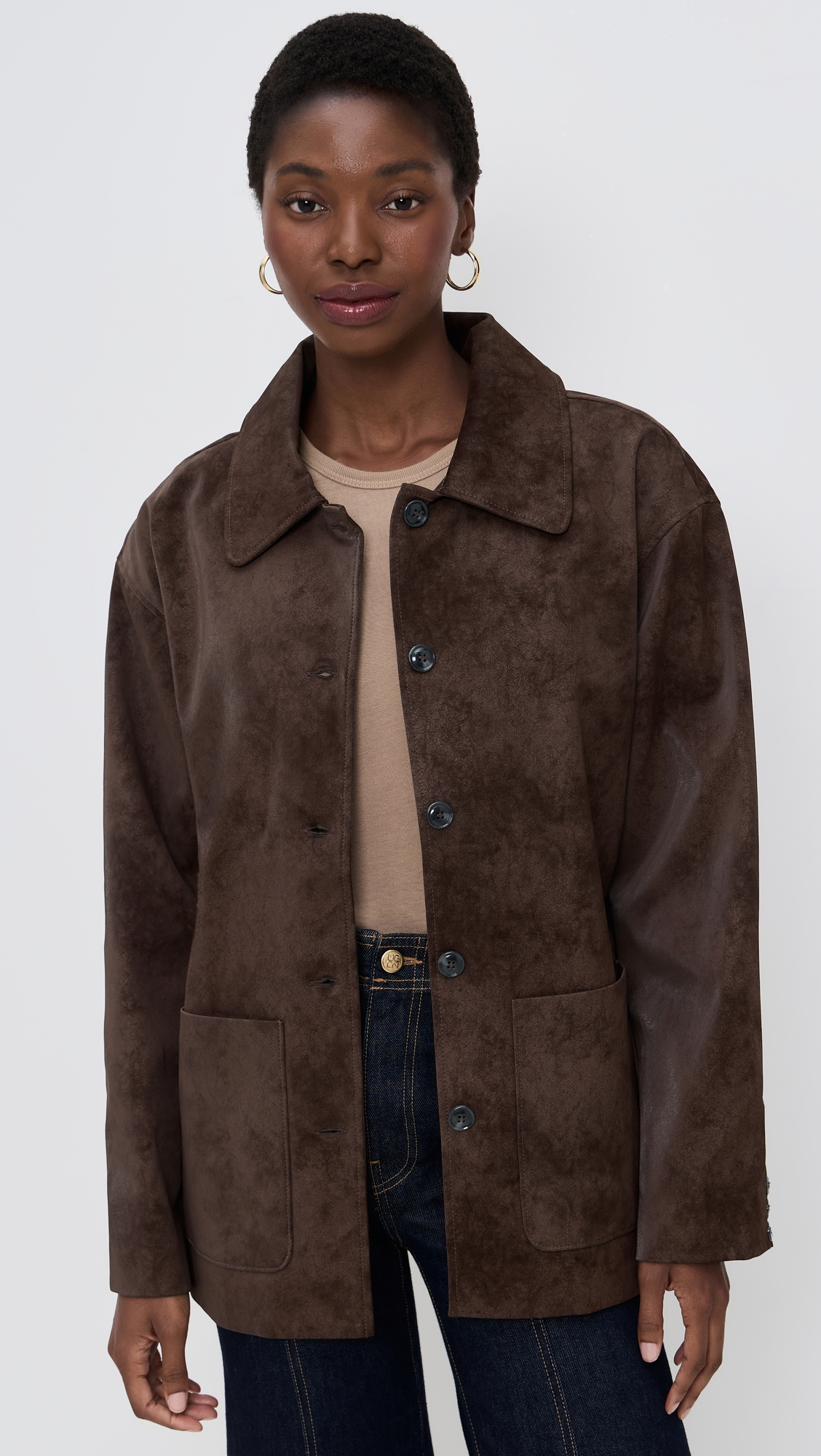WAYF Rita Faux Suede Jacket