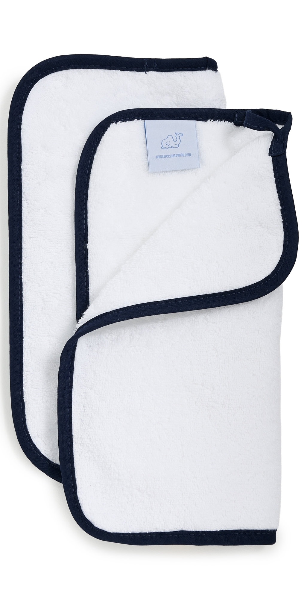 Weezie Signature Washcloths 2 Pack Navy On White