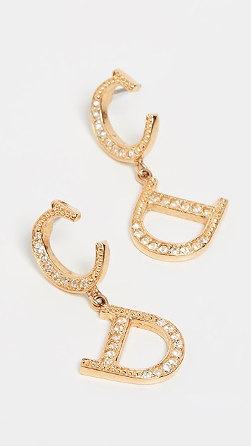 What Goes Around Comes Around Dior Cd Drop Earrings Shopbop