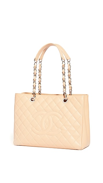 What Goes Around Comes Around Chanel Beige Caviar Tote