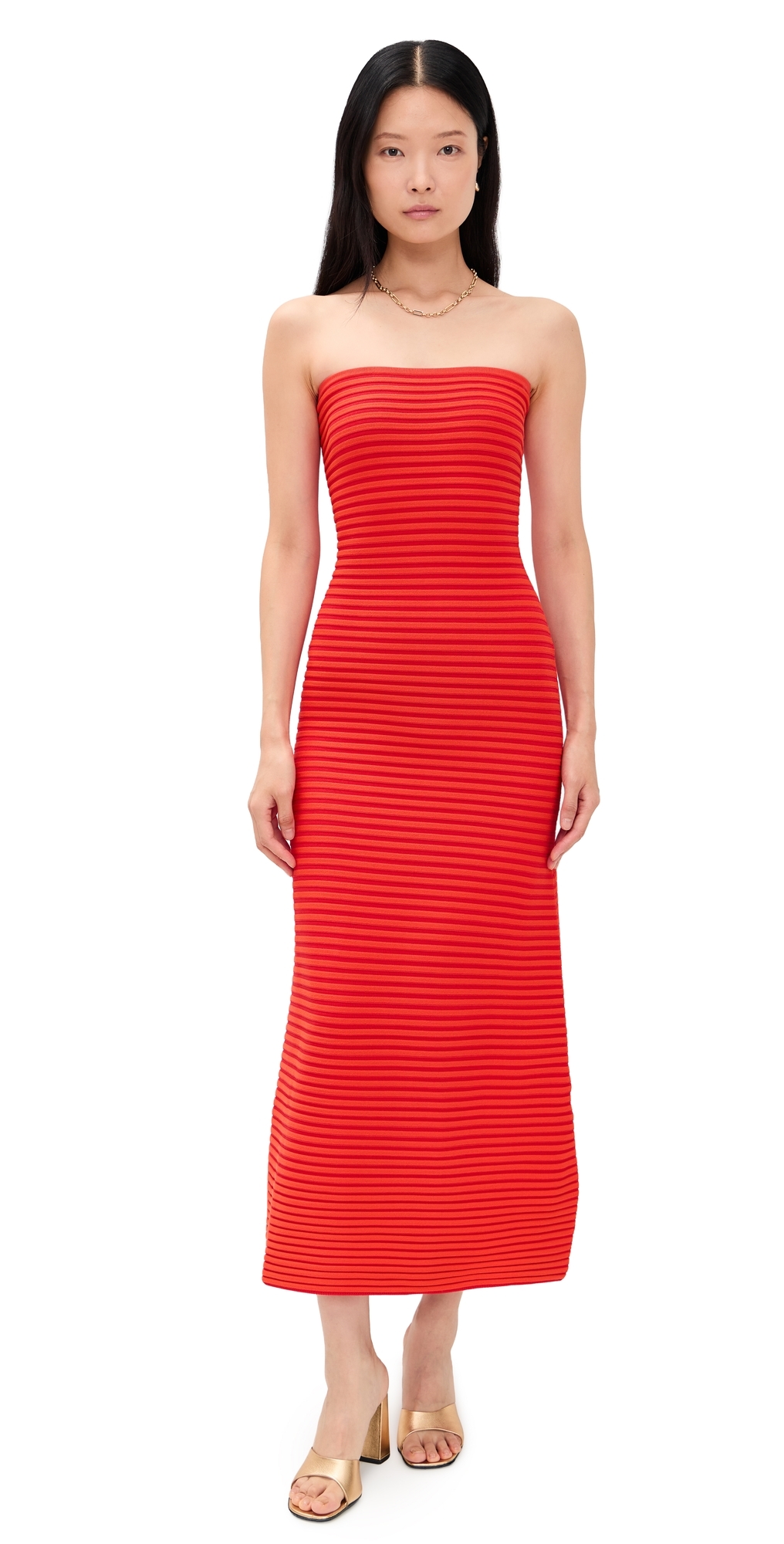 The Wolf Gang Sunmor Midi Dress Chilli In Red