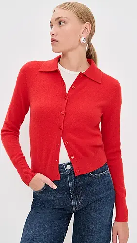 White + Warren Cashmere Collared Cardigan