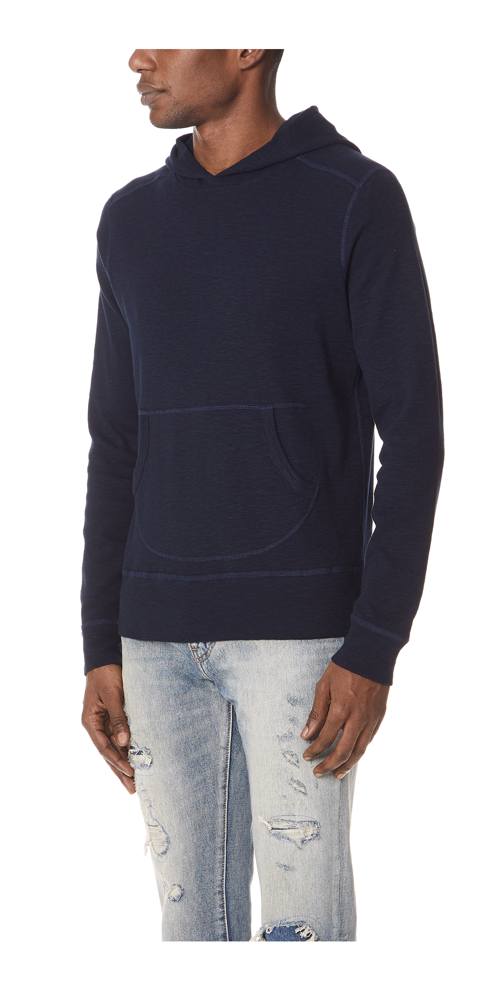 Wings Horns 1x1 Slub Hoodie East Dane P>a lightweight zip hoodie made from custom 1x1 slub rib fabric. east dane