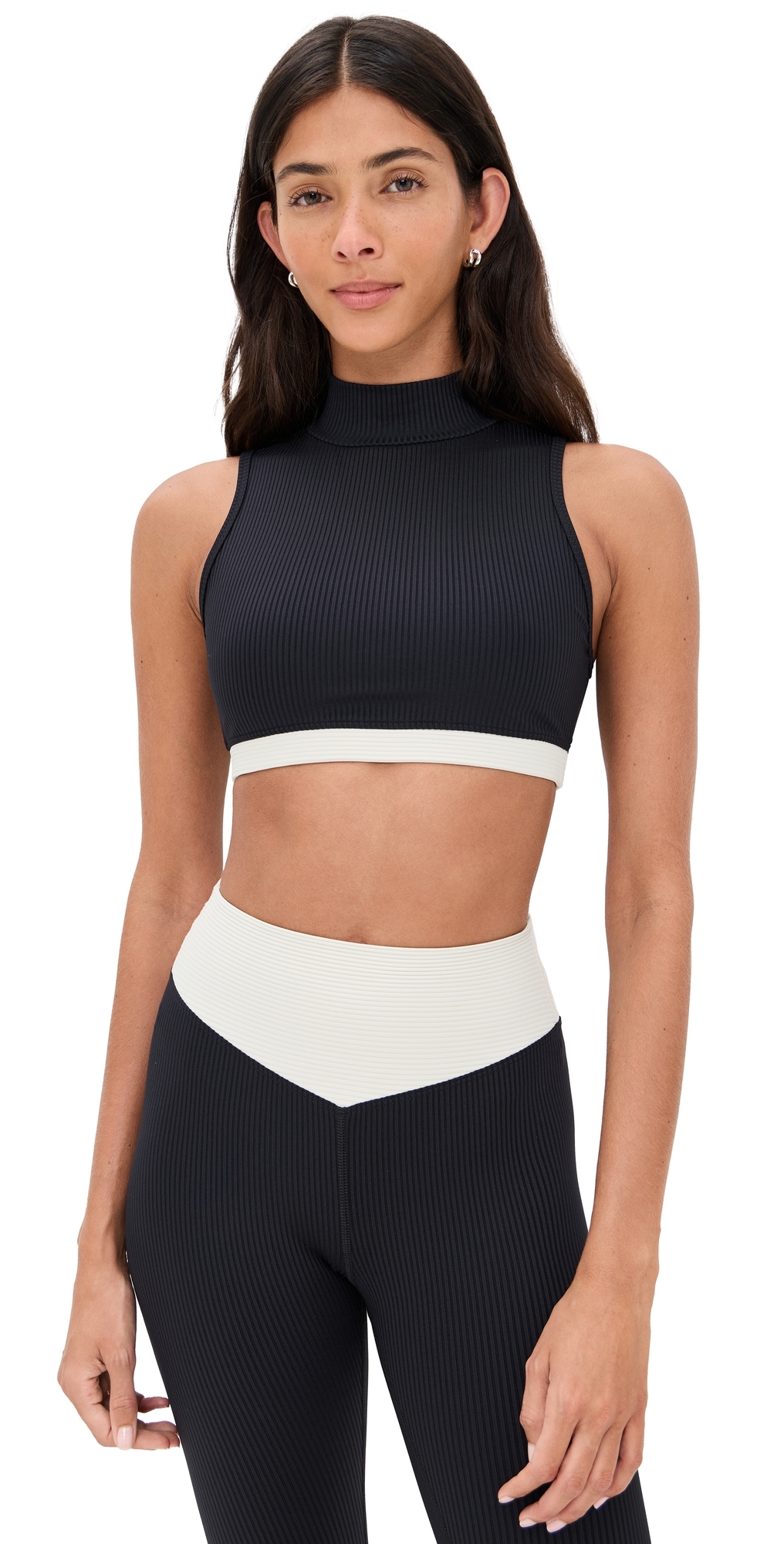 Year Of Ours Ribbed Bodhi Bra Black/cream In Black
