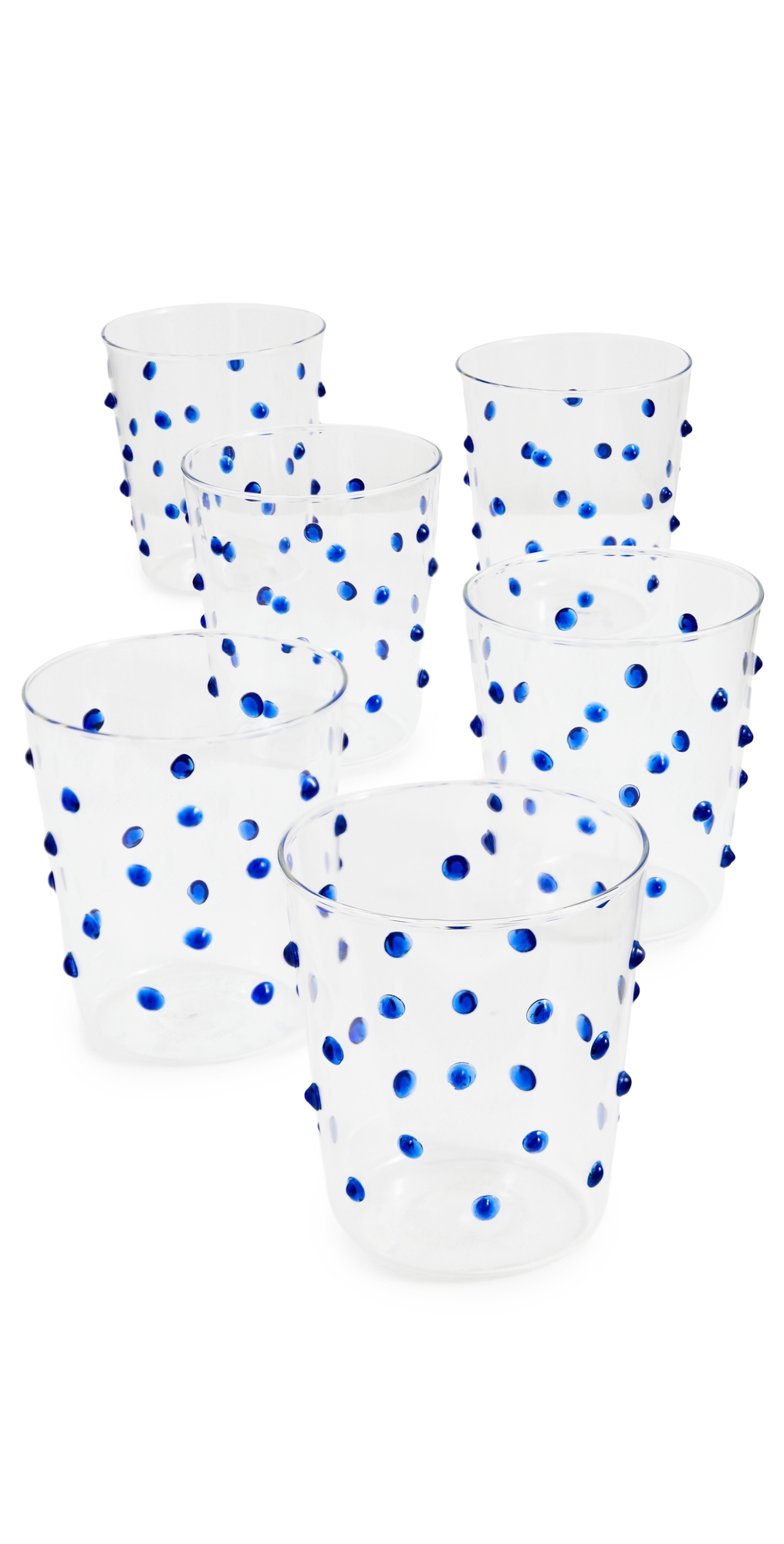 Zafferano Party Tumbler Set Of 6 Blue Dots In Blue