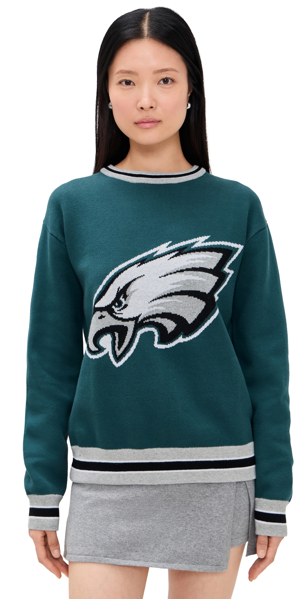 Terez Eagles Crewneck Sweater Eagles Midnight Green In Green