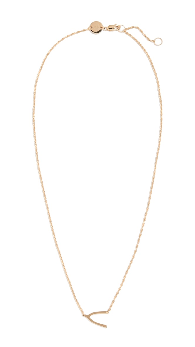 Jennifer Zeuner Jewelry 迷你许愿骨项链 Shopbop