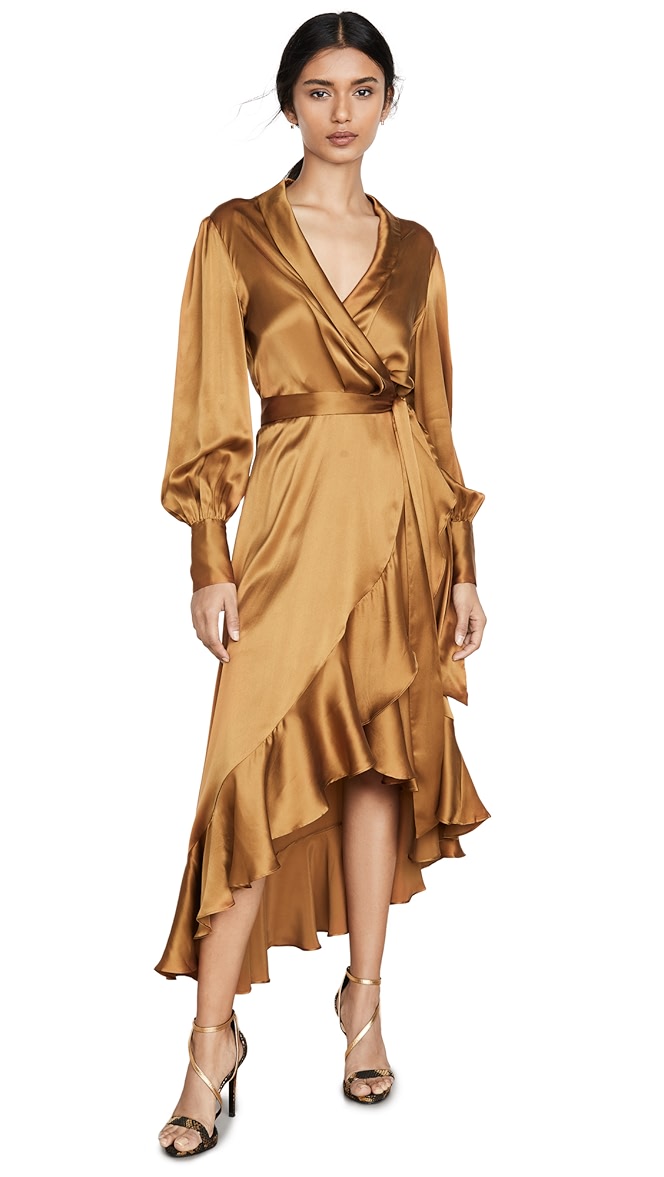 Zimmermann espionage silk wrap dress Clearance