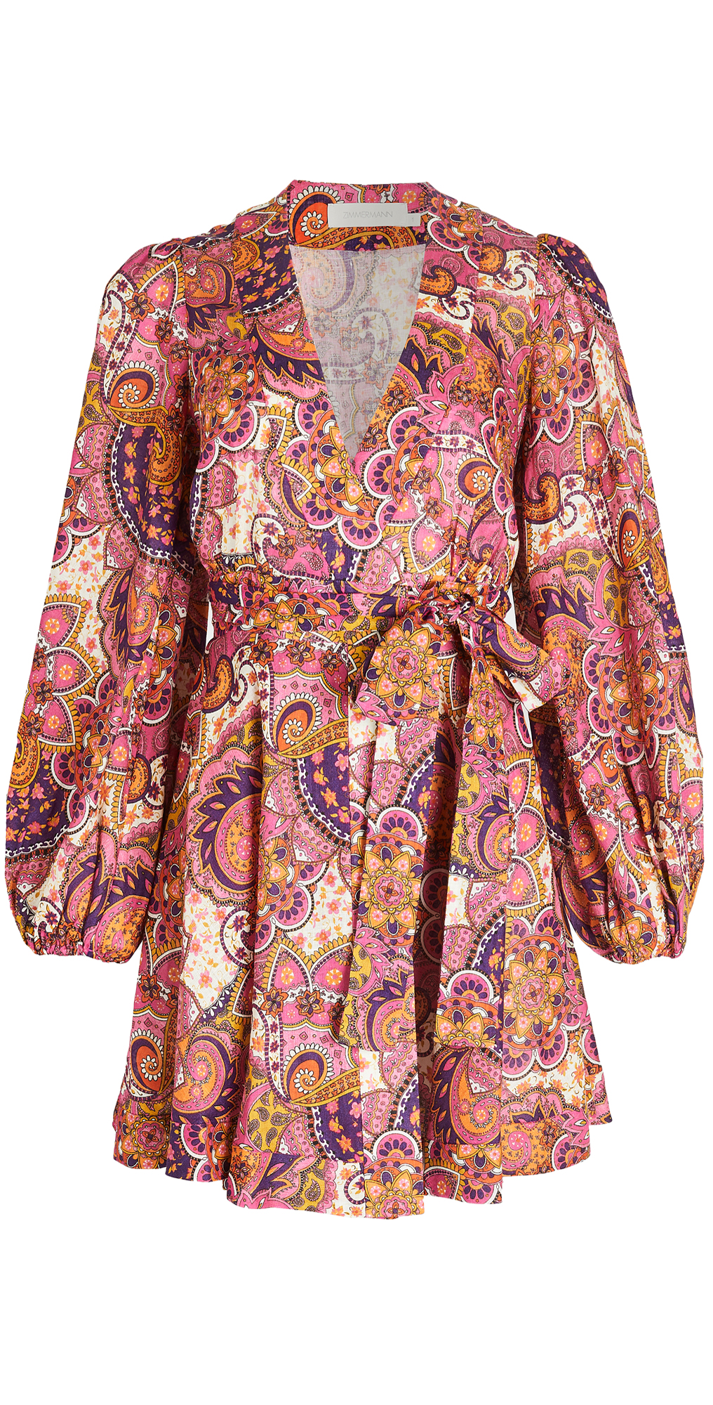 billowy wrap mini dress