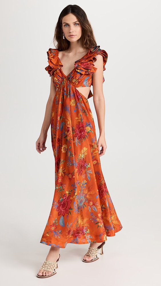 Zimmermann Ginger Frill Midi Dress | Shopbop