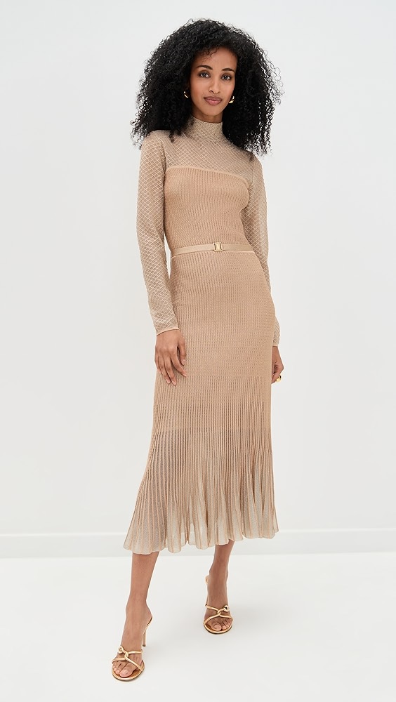 ワンピース bocheron PeachskinSquare-Neck Midi Dress Ditsy Square Neck Frill Midi Dress