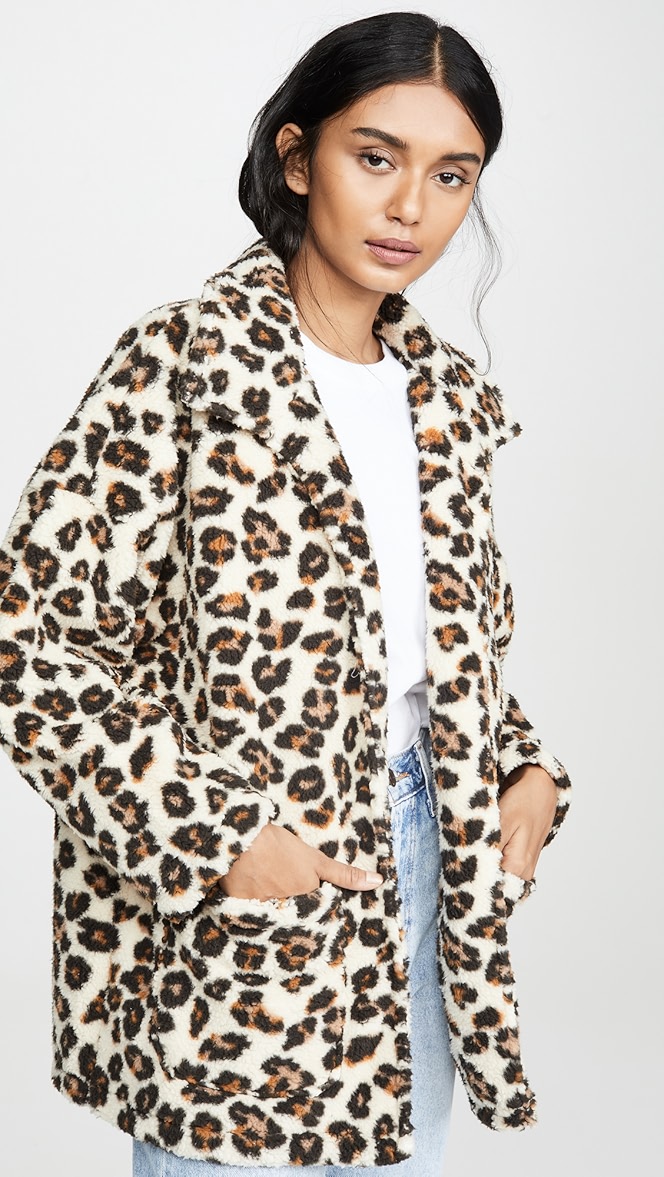 Cheetah sherpa jacket clearance