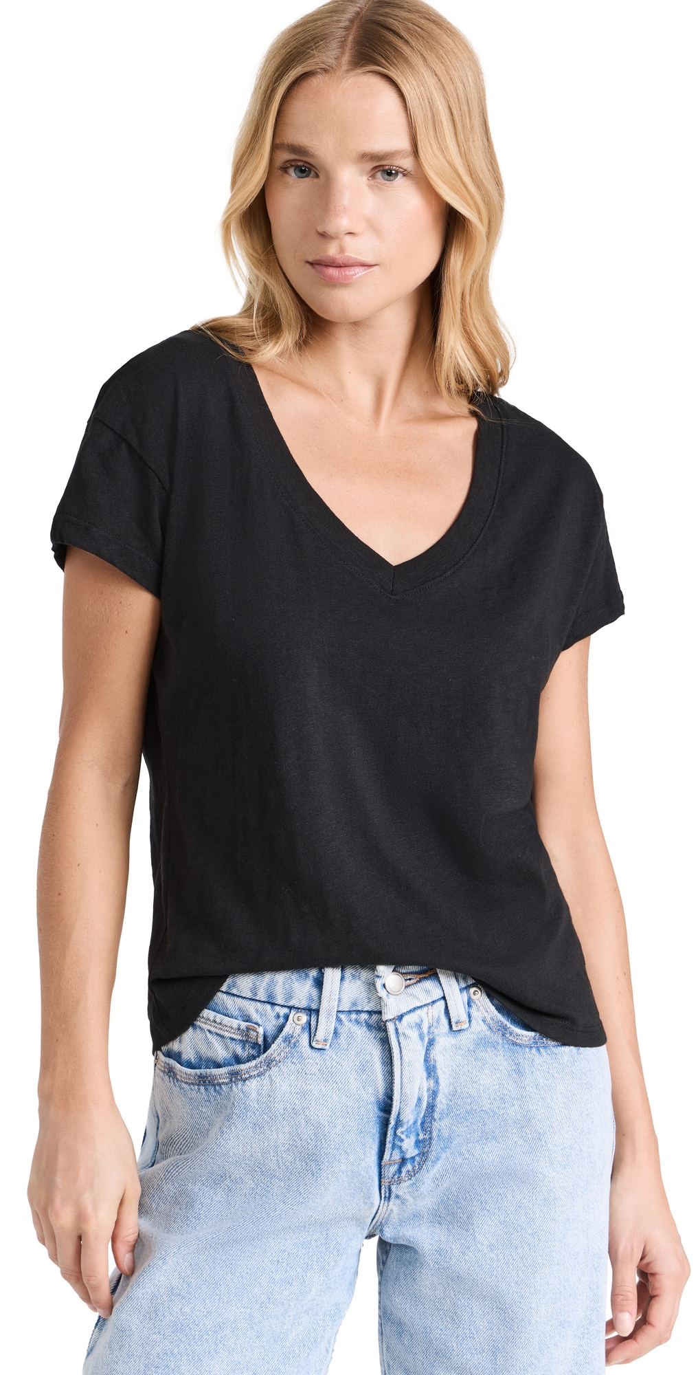 Z Supply Modern V-neck Tee In Black