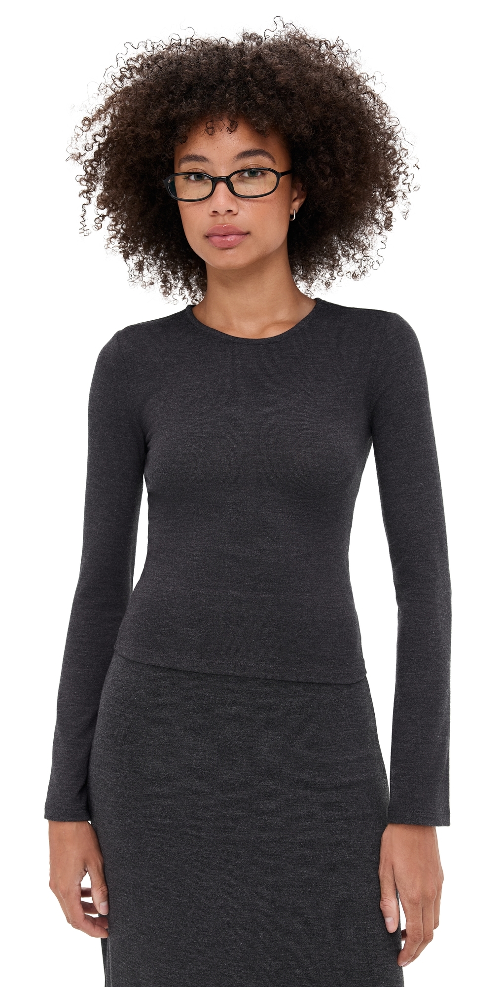 Z Supply Demure Top Charcoal Heather In Gray