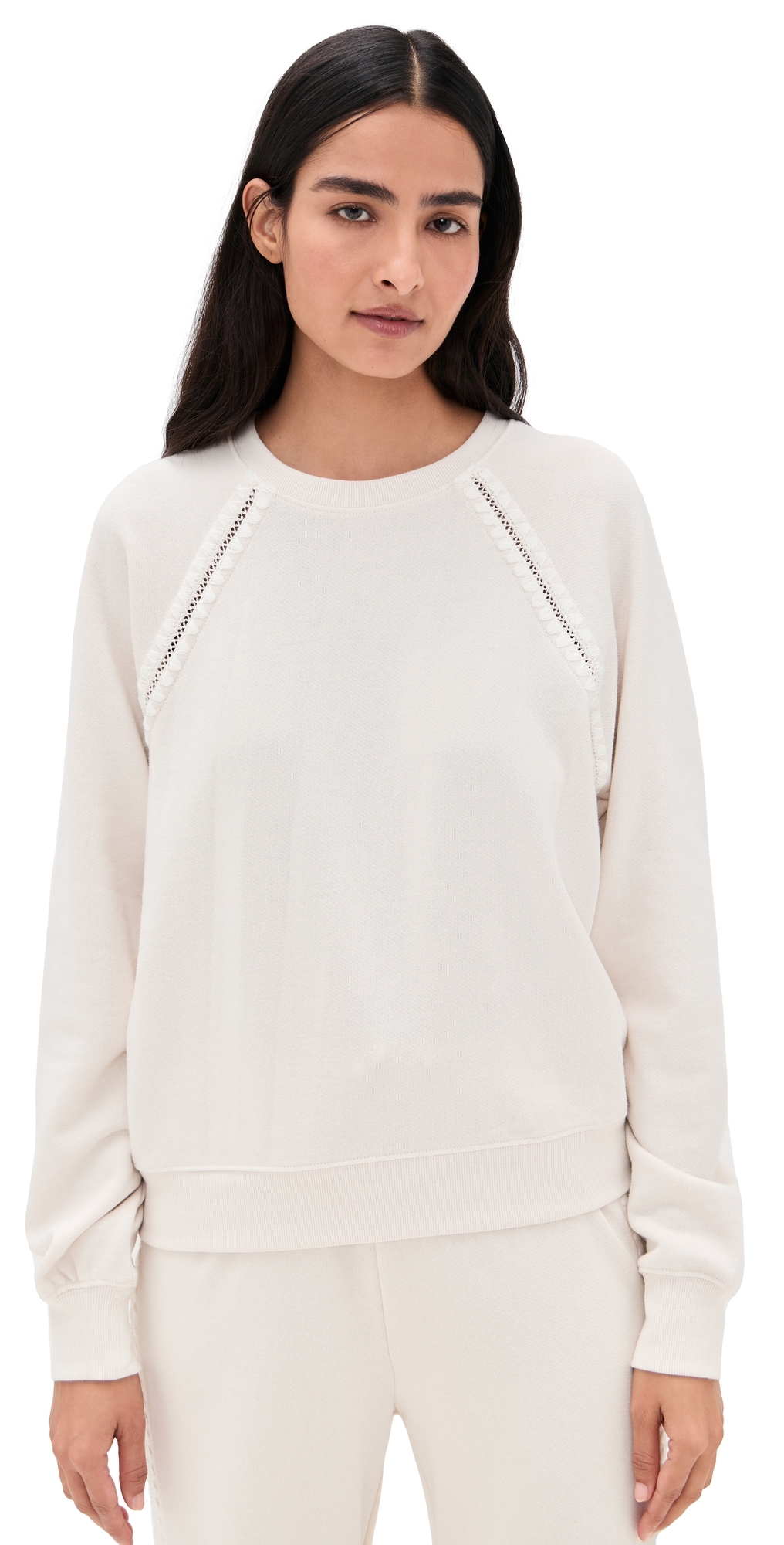 Z Supply All Around Sweatshirt Crystal In White