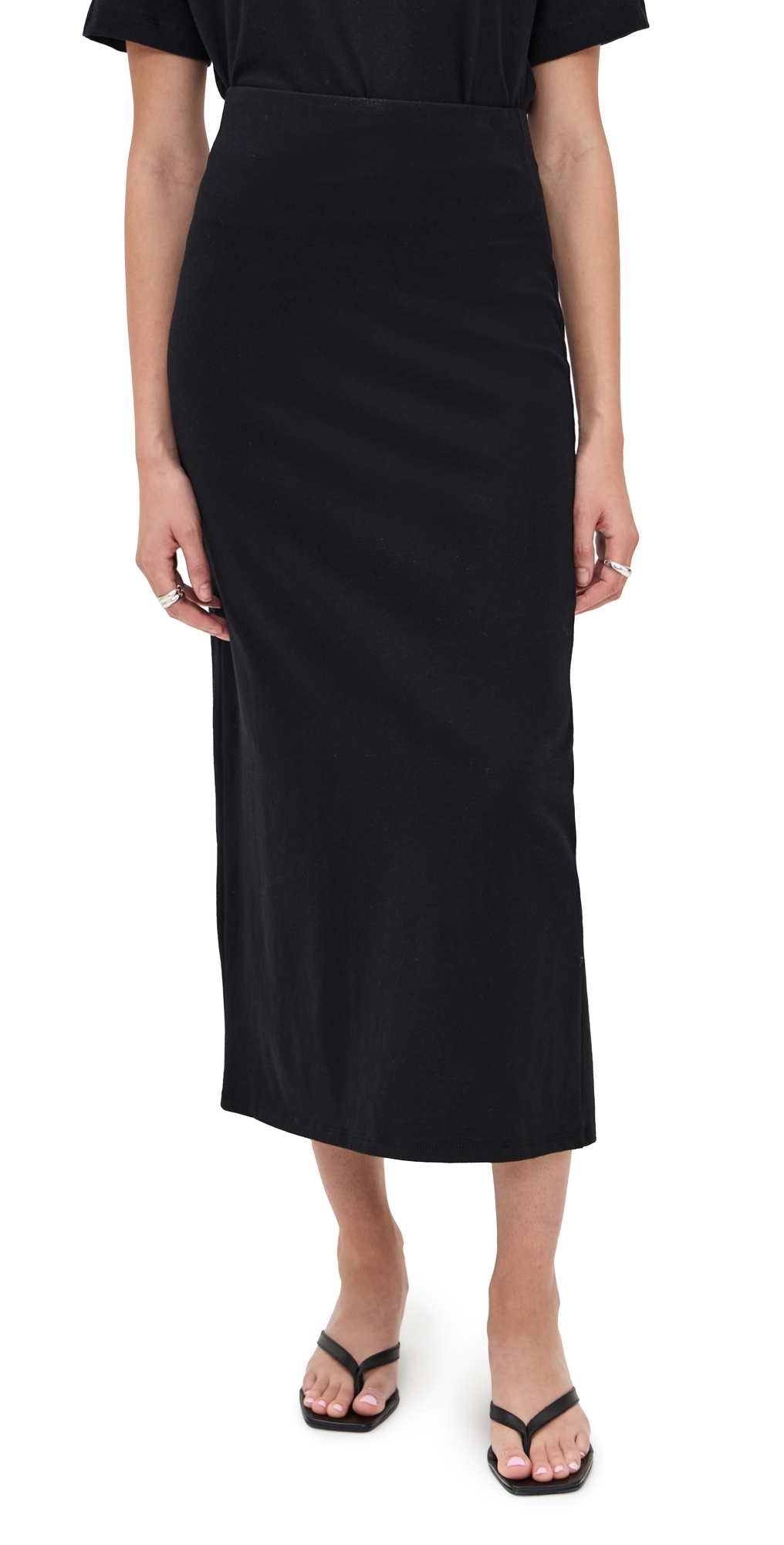 Z Supply Gail Midi Skirt True Black In Black