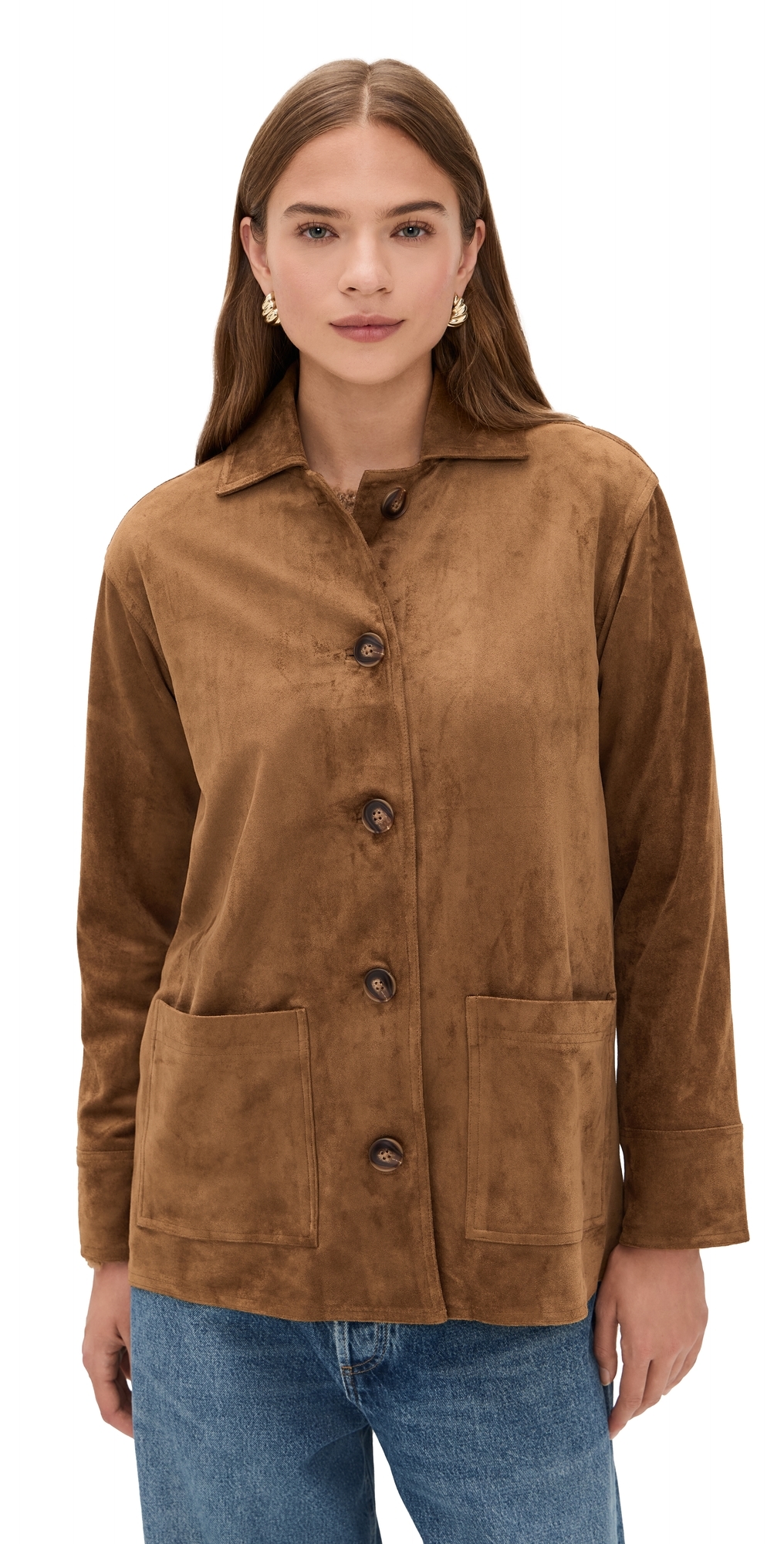Z Supply Decker Suede Chore Jacket Coconut In Brown