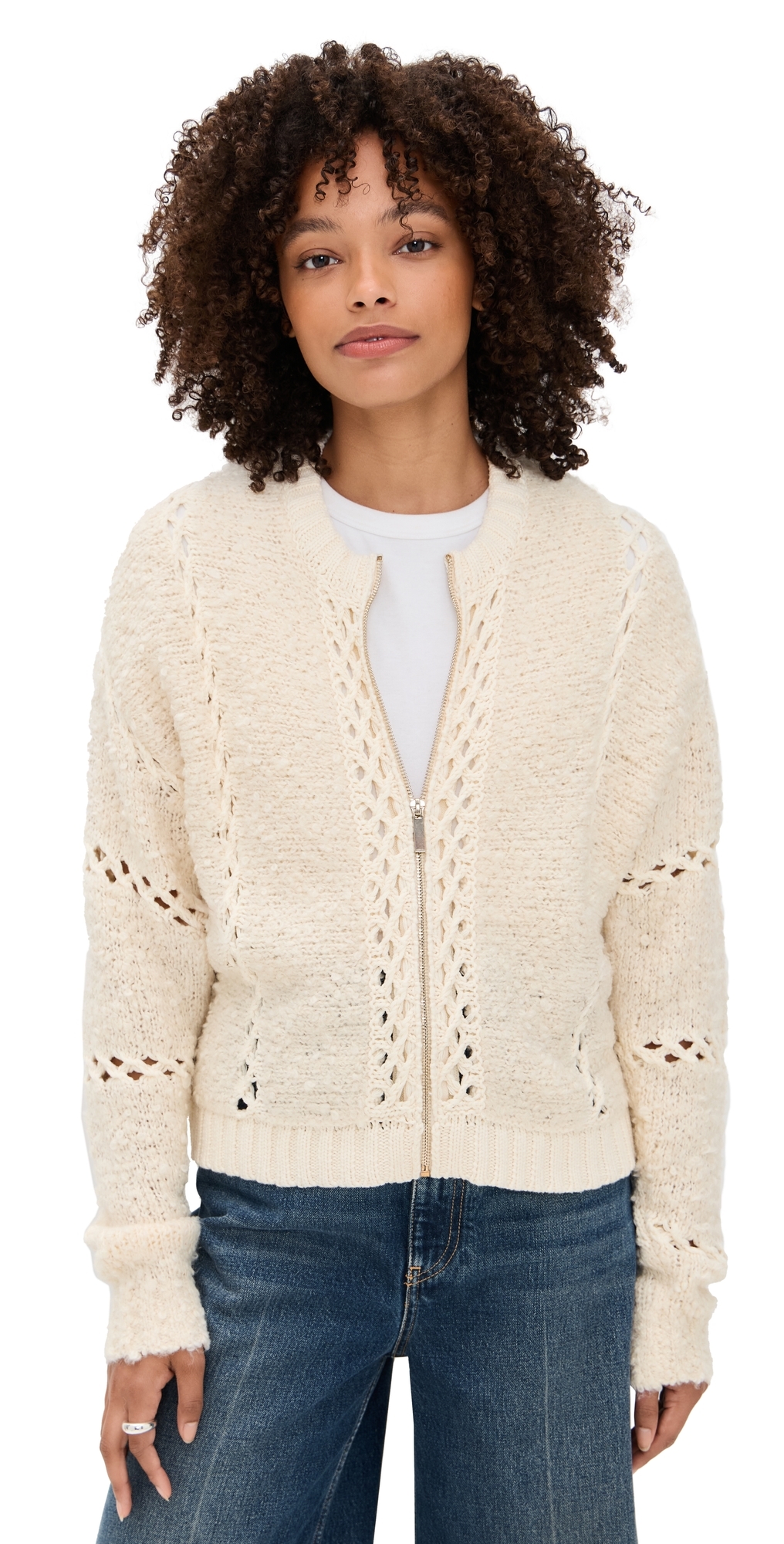 Z Supply Sundance Sweater Jacket Crystal In Neutral
