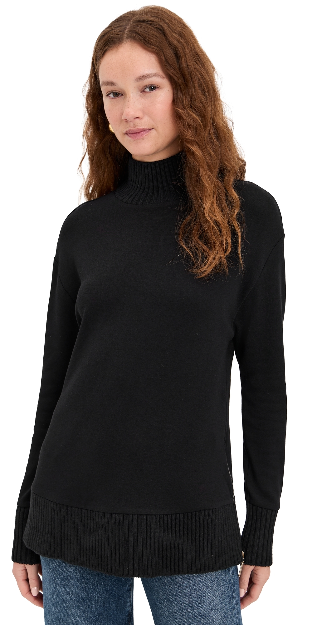 Z Supply Sable Rib Sweatshirt Black In Black
