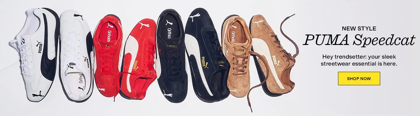 PUMA Speedcat
Hey trendsetter: your sleek streetwear essential is here.
Shop Now