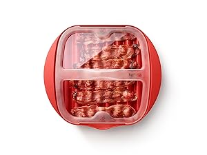 microwavce bacon, cooked bacon, no mess bacon
