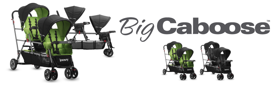 Joovy Big Caboose Stand-On Tandem Triple Stroller Black